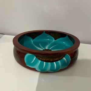 Handmade wooden inlay bowl